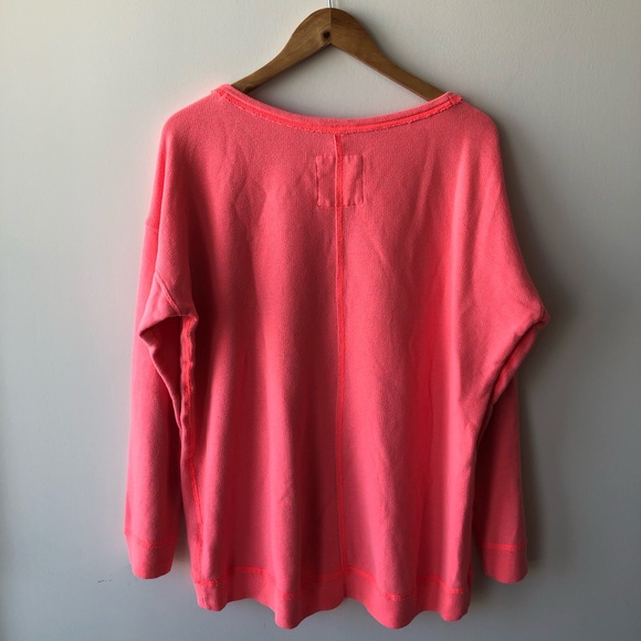 Hollister Neon Pink Oversized Scoop Neck Sweater - Picture 3 of 4